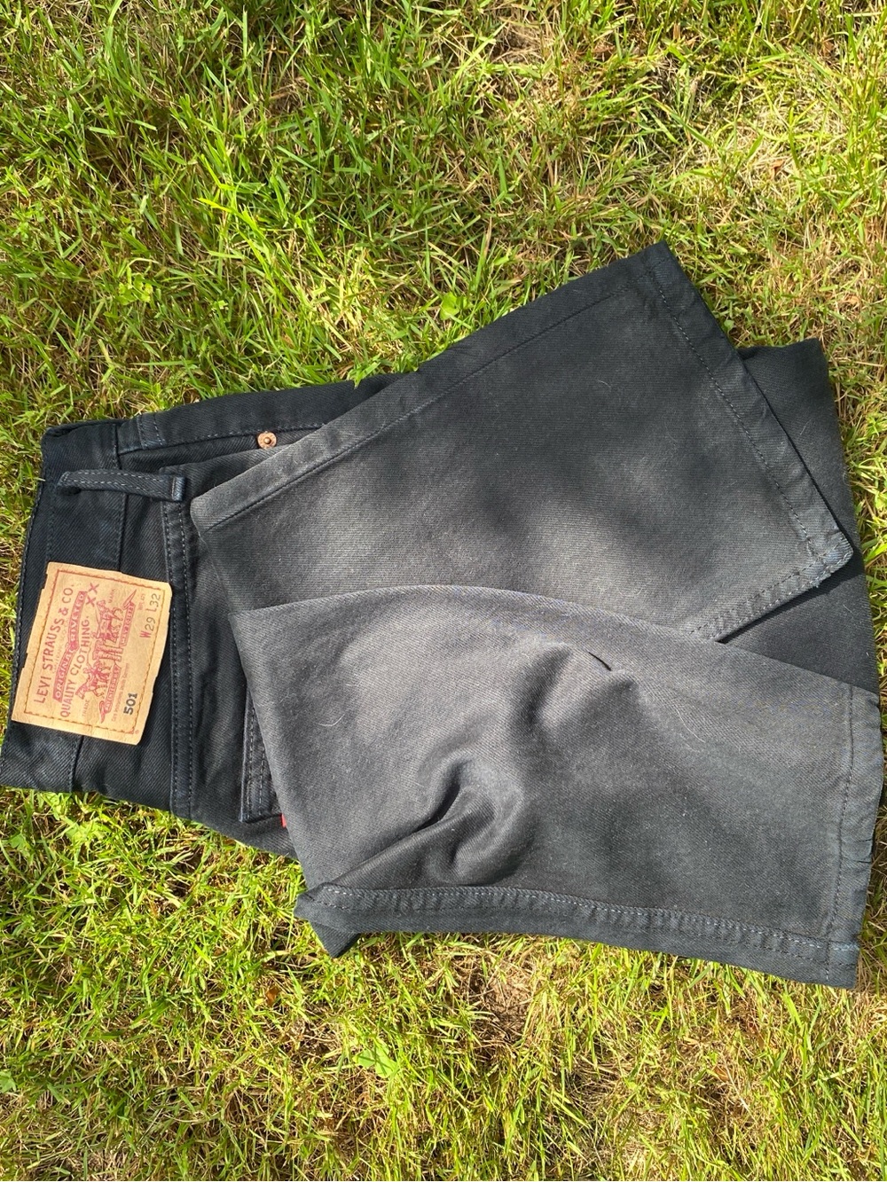 Levi's Black Straight-Leg Jeans with Leather Patch